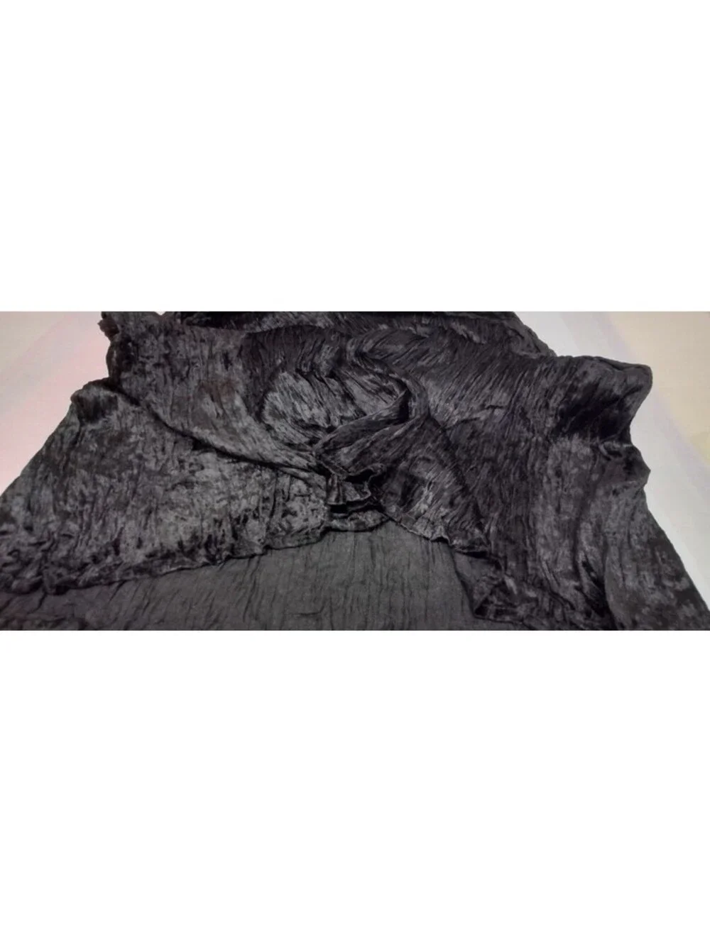 Vintage Authentic New Wave Goth Black Velvet Crush Skirt Witchy Broomstick M NEW